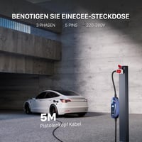EVFUEL 22KW 32A CEE 3 fázis elektromos autó töltőállomás Type 2 5m 5