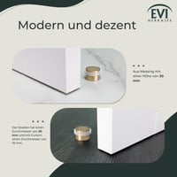 Lepiaca dverová zarážka EVI Herrajes z mosadze, s matnou bielou silikónovou gumou, Ø28x20 mm, jednoduchá montáž, I-103/28 5