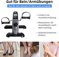 EVOLAND Mini Fitness Bike Pedál Tréner LCD Kijelzővel Kar és Lábedzéshez - grey black 2