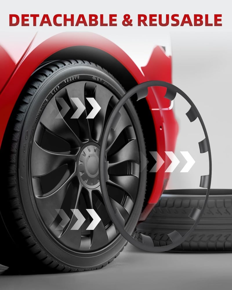 EVOOOR Tesla Model Y 21" Uberturbine Felniprotektort szett 5db Lőpor szürke