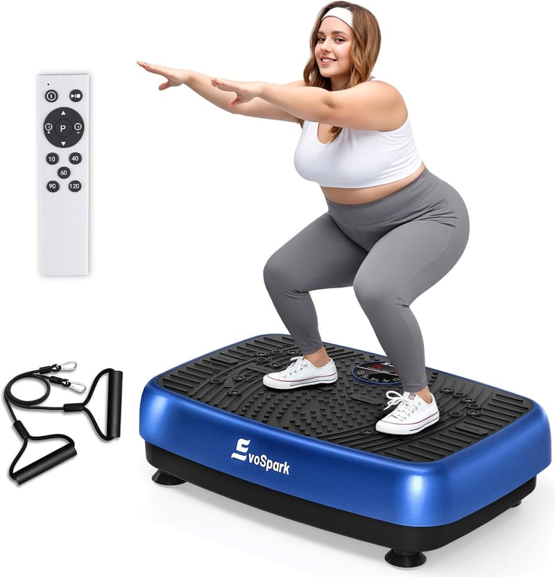 EvoSpark Vibrációs Tréner Dupla Motor 200kg Terhelhetőség Otthoni Edzéshez