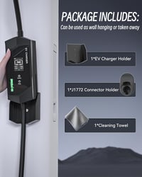 EVPEIWE Type 1 Elektromos Autó Töltőkábel Schuko Csatlakozóval - 3,68 kW, 5m, Állítható Áramerősség, Hordozható, IP65 Vízálló, SAE J1772 6