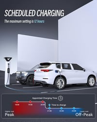 EVPEIWE Type 1 Elektromos Autó Töltőkábel Schuko Csatlakozóval - 3,68 kW, 5m, Állítható Áramerősség, Hordozható, IP65 Vízálló, SAE J1772 5
