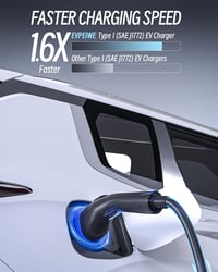 EVPEIWE Type 1 Elektromos Autó Töltőkábel Schuko Csatlakozóval - 3,68 kW, 5m, Állítható Áramerősség, Hordozható, IP65 Vízálló, SAE J1772 4