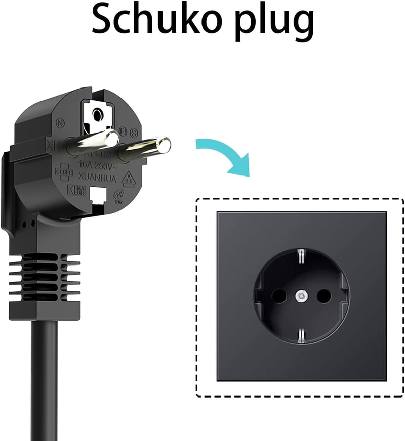 EVSEdesigner Type 2 Elektromos Autó Töltőkábel 3,6 kW - Állítható Áramerősség (10/13/16A), Schuko Csatlakozó, 6m, Hordtáskával