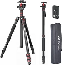 EVUMO 203 cm Kamera Állvány 36 mm Gömbfejjel - 8 kg Teherbírású DSLR Tripod Monopod Funkcióval, Videókamerákhoz és Fényképezőgépekhez, 2 Gyo 1