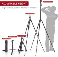 EVUMO 203 cm Kamera Állvány 36 mm Gömbfejjel - 8 kg Teherbírású DSLR Tripod Monopod Funkcióval, Videókamerákhoz és Fényképezőgépekhez, 2 Gyo 3