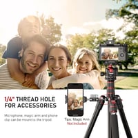 EVUMO 203 cm Kamera Állvány 36 mm Gömbfejjel - 8 kg Teherbírású DSLR Tripod Monopod Funkcióval, Videókamerákhoz és Fényképezőgépekhez, 2 Gyo 6