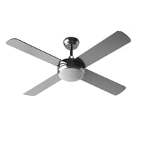 Ventilator de tavan EVVO V516 cu lampă și telecomandă, diametru 132 cm, 4 pale, 65 W, 3 viteze, finisaj metalic, temporizator 1