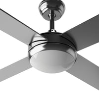 Ventilator de tavan EVVO V516 cu lampă și telecomandă, diametru 132 cm, 4 pale, 65 W, 3 viteze, finisaj metalic, temporizator 4