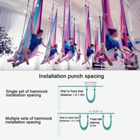 EVZZ Aerial Jóga Függőágy Trapéz Hinta Akrobatika Tuch Rugalmas Stretching Szalag Felnőtteknek 5 m x 2,8 m 4-es szín 3