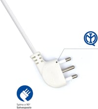 Ewent EW3912 elosztó 3 olasz Schuko aljzattal, túlfeszültség-védelemmel, fehér, 1,5 m 6