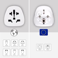 Ewent Utazó Adapter Világról Európára Univerzális US UK AU CH Schuko Aljzat - 48 x 50 x 60 mm - 52 gr, World on Schuko socket 5
