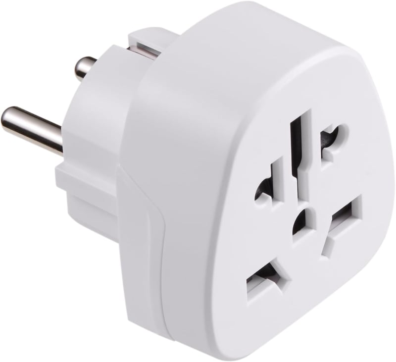 Ewent Utazó Adapter Világról Európára Univerzális US UK AU CH Schuko Aljzat - 48 x 50 x 60 mm - 52 gr, World on Schuko socket