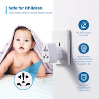 Ewent Utazó Adapter Világról Európára Univerzális US UK AU CH Schuko Aljzat - 48 x 50 x 60 mm - 52 gr, World on Schuko socket 10