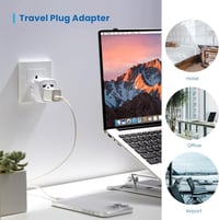 Ewent Utazó Adapter Világról Európára Univerzális US UK AU CH Schuko Aljzat - 48 x 50 x 60 mm - 52 gr, World on Schuko socket 7
