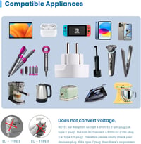 Ewent Utazó Adapter Világról Európára Univerzális US UK AU CH Schuko Aljzat - 48 x 50 x 60 mm - 52 gr, World on Schuko socket 8