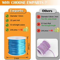 Ewparts Nylon Karkötő Zsinór 1,5mm 15 Csomag Gyöngy Szatén Fonál Kézműves - 1.5mm/ 12 couleur 4