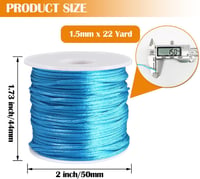 Ewparts Nylon Karkötő Zsinór 1,5mm 15 Csomag Gyöngy Szatén Fonál Kézműves - 1.5mm/ 12 couleur 2