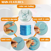 Ewparts Nylon Karkötő Zsinór 1,5mm 15 Csomag Gyöngy Szatén Fonál Kézműves - 1.5mm/ 12 couleur 3