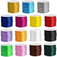 Ewparts Nylon Karkötő Zsinór 1,5mm 15 Csomag Gyöngy Szatén Fonál Kézműves - 1.5mm/ 12 couleur 1