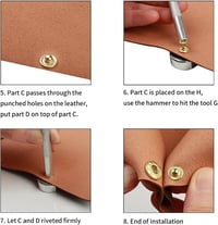 Ewwtrey 120 db Patentgomb Készlet, 12.5 mm Réz Fém Patentek Varrás Nélkül, Szerszámmal Bőr Kabát Ruházat Táska Kézműves 5