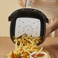 Ewwtrey 200 bucăți hârtie de copt pentru friteuză cu aer cald, 22 cm hârtie de copt perforată, hârtie de gătit pătrată pentru Airfryer 7