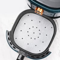 Ewwtrey 200 bucăți hârtie de copt pentru friteuză cu aer cald, 22 cm hârtie de copt perforată, hârtie de gătit pătrată pentru Airfryer 4