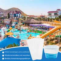 Ewwtrey Șosete pentru skimmer piscină 20 buc., plasă de filtrare albă pentru coșul de filtrare, sită cu plasă pentru coșul skimmer-ului de piscină, pentru îndepărtarea frunzelor și a impurităților 4