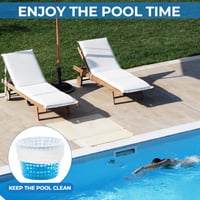 Ewwtrey Șosete pentru skimmer piscină 20 buc., plasă de filtrare albă pentru coșul de filtrare, sită cu plasă pentru coșul skimmer-ului de piscină, pentru îndepărtarea frunzelor și a impurităților 5