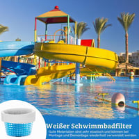 Ewwtrey Șosete pentru skimmer piscină 20 buc., plasă de filtrare albă pentru coșul de filtrare, sită cu plasă pentru coșul skimmer-ului de piscină, pentru îndepărtarea frunzelor și a impurităților 7