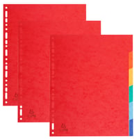 Exacompta 2406SE sada deliacich listov, 3 balenia x 6 neutrálnych záložiek, A4 Maxi, 24,5x29,7 cm, 225 g/m² FSC kartón, mix farieb 1