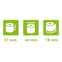 Termopapier do platobných terminálov Exacompta 40761E – 57 mm x 18 m, Ø 40 mm, bez fenolov, 55 g/m², 20 ks v balení 4
