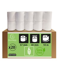 Termopapier do platobných terminálov Exacompta 40761E – 57 mm x 18 m, Ø 40 mm, bez fenolov, 55 g/m², 20 ks v balení 1