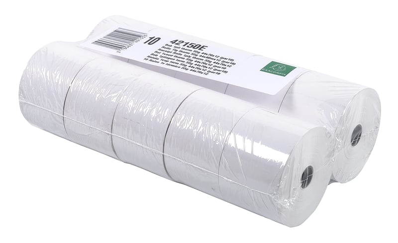 Rolă de hârtie termică pentru casă de marcat Exacompta 42150E, 44 mm x 60 m, 55 g/m², miez 12 mm, fără BPA, 10 role