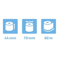 Rolă de hârtie termică pentru casă de marcat Exacompta 42150E, 44 mm x 60 m, 55 g/m², miez 12 mm, fără BPA, 10 role 7
