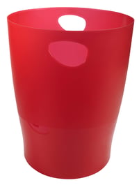 Exacompta 45324D Ecobin Odpadkový kôš s úchytmi, 15 litrov, karmínovo červený priesvitný, 26,3x26,3x33,5 cm, kancelársky odpadkový kôš 2