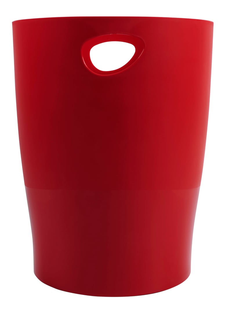 Exacompta 45324D Ecobin Odpadkový kôš s úchytmi, 15 litrov, karmínovo červený priesvitný, 26,3x26,3x33,5 cm, kancelársky odpadkový kôš