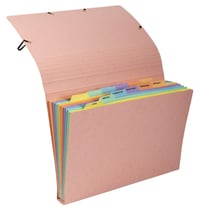 Dosar cu șină și 12 compartimente Exacompta 58560E Aquarel, format A4, închidere cu elastic, carton rezistent, culori pastel asortate, 34x24,5 cm 9