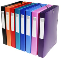 Exacompta 5970E Opak Gumis Irattároló Doboz A4 40 mm Gerinc 25x33 cm Vegyes Színek 8 db Polipropilén Archiváló Doboz 1