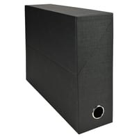 Exacompta 89521E Prémium archivačný box z plátnového papiera, A4, šírka chrbta 9 cm, čierny, s kovovým otvorom, 25,5x34x9 cm, na odkladanie zakladačov 1