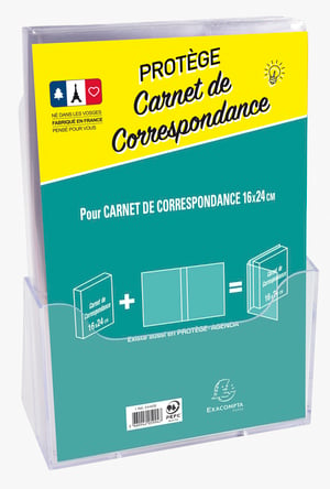 Copertă de protecție transparentă Exacompta pentru registru de corespondență 16x24 cm - Dosar organizator din plastic