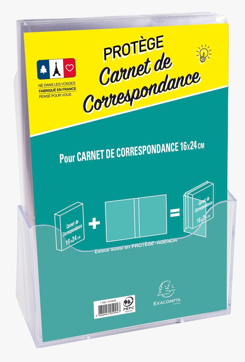 Copertă de protecție transparentă Exacompta pentru registru de corespondență 16x24 cm - Dosar organizator din plastic