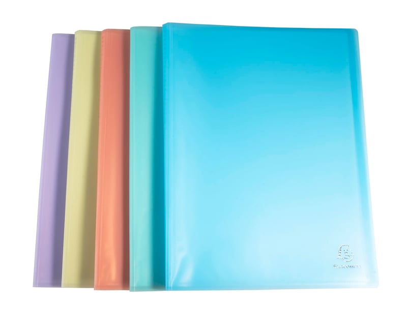 Mapa cu folii Exacompta Chromaline Pastel 88570E, set 5 bucăți - 50 de folii, capacitate 100 de coli, A4, 24x32 cm, culori pastel asortate, copertă din PP reciclat