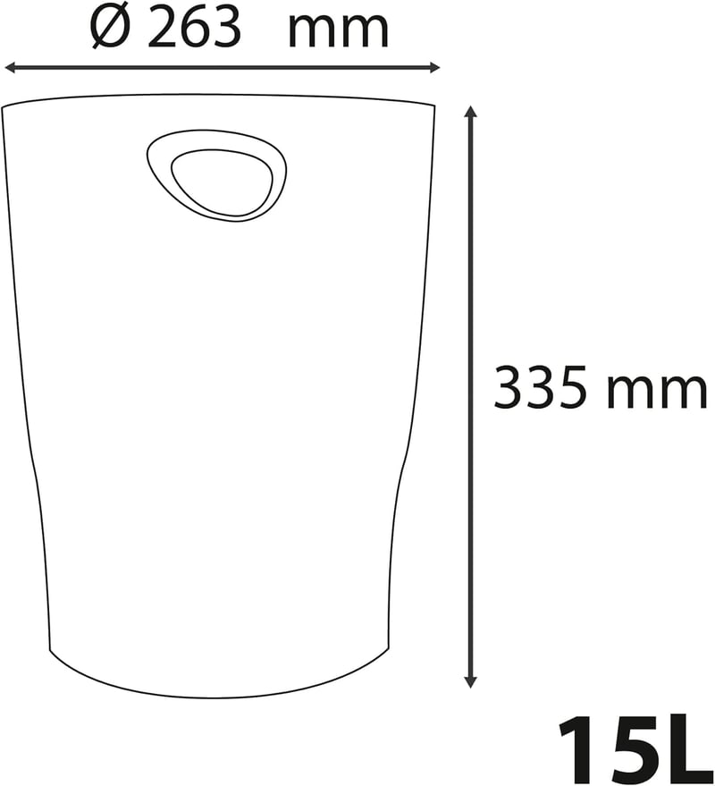 Exacompta ECOBIN BeeBlue 15L Sárga Újrahasznosított Műanyag Szemetes Fogantyúval
