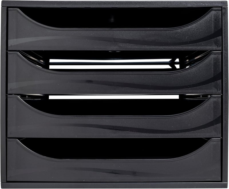 Exacompta Ecobox 228014D 4 fiókos irattároló doboz A4+ - fekete