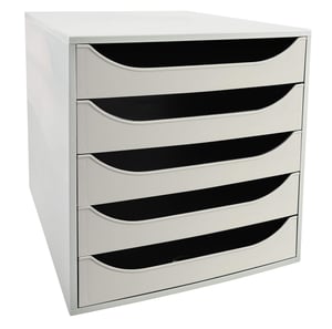 Exacompta ECOBOX+ 229606D organizator de birou cu 5 sertare pentru documente A4/A4+ — deformat, element de îmbinare rupt (stare: vezi a 2-a imagine)