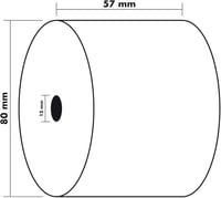 Exacompta Hőpapír Tekercs 57x76m 12mm Mag 55g/m² Pénztárgép Mérleg 10db - 57 x 80 x 76000 mm, 2-Pack of 10 5