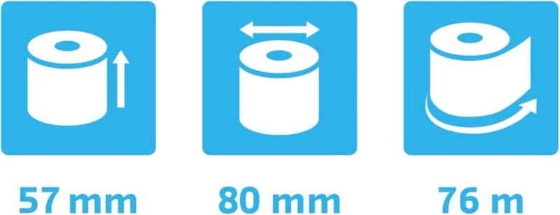 Exacompta Hőpapír Tekercs 57x76m 12mm Mag 55g/m² Pénztárgép Mérleg 10db - 57 x 80 x 76000 mm, 2-Pack of 10