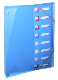 Dosar cu burduf Exacompta Iderama 58670E PP, A4, 8 compartimente, cu elastic și fereastră de indexare, cotor extensibil, 24x32 cm, culori asortate 4